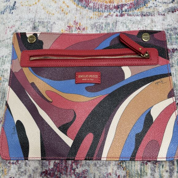 Emilio Pucci Printed Leather Shoulder Bag - Picture 12 of 15